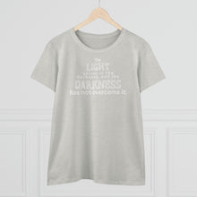 Load image into Gallery viewer, "Light in darkness" Women's Cotton Tee