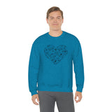 "Love Heart" Heavy Blend Crewneck Sweatshirt