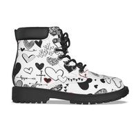 "Love" All-Over Print Women's Short Boots