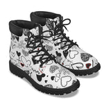 "Love" All-Over Print Women's Short Boots