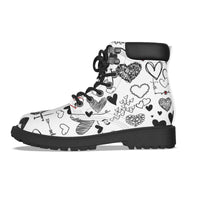 "Love" All-Over Print Women's Short Boots