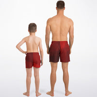 "Matching Red Swimwear" 2T-14T and Father