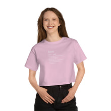 Load image into Gallery viewer, &quot;Define Love&quot; Champion Women&#39;s Heritage Cropped T-Shirt
