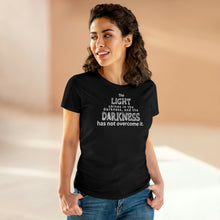 Load image into Gallery viewer, &quot;Light in darkness&quot; Women&#39;s Cotton Tee
